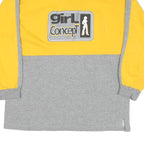 Womens Yellow & Grey Sweatshirt Girl Concept Half Zip M Casual Cotton Blend Top