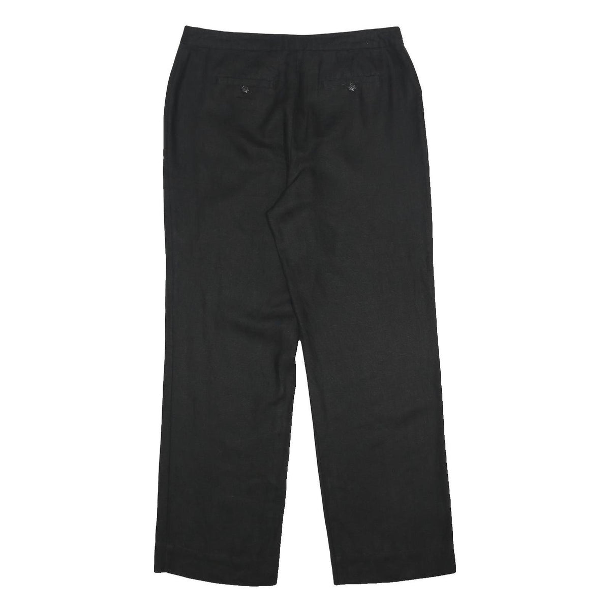 CHARTER CLUB Womens Linen Black Classic Straight Trousers W34 L32 Zip Closure