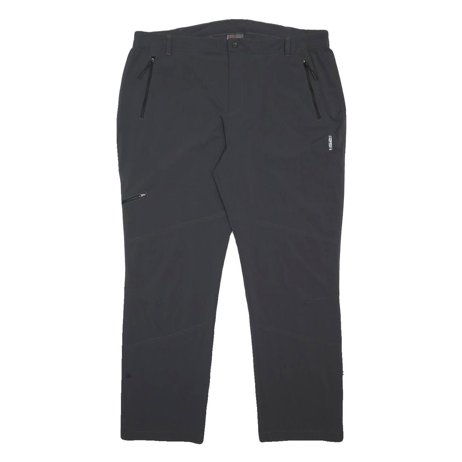 HS2S Mens Polyamide Blend Black Regular Straight Trousers W38 L29 Zip Pocketed