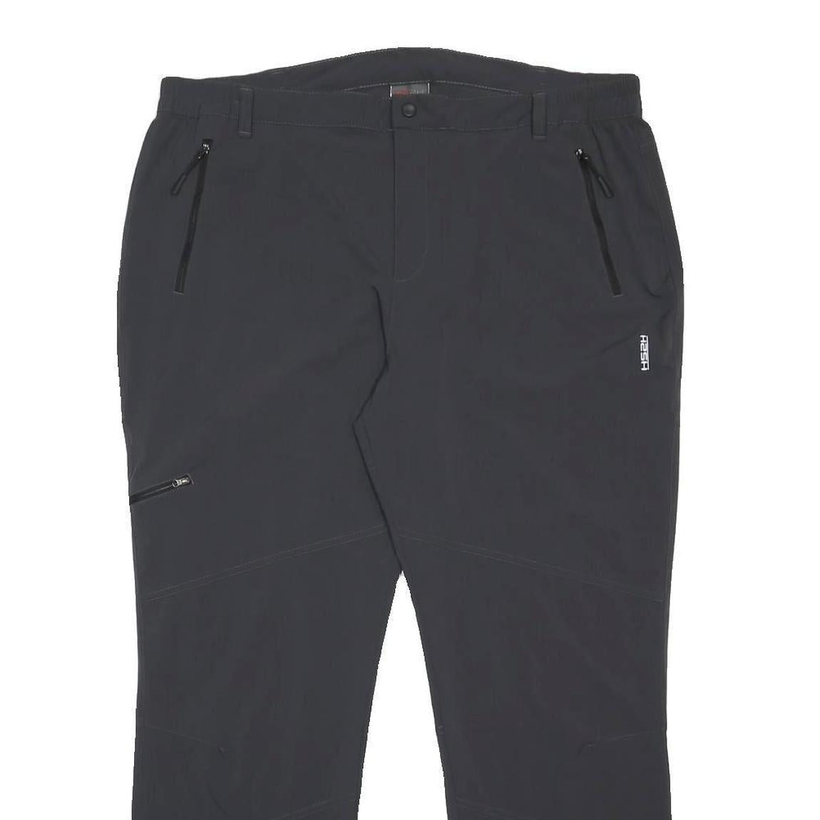 HS2S Mens Polyamide Blend Black Regular Straight Trousers W38 L29 Zip Pocketed
