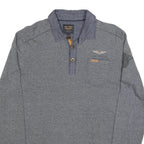 PME LEGEND Mens Grey Long Sleeve Plain L Cotton Blend Polo Shirt Casual Wear