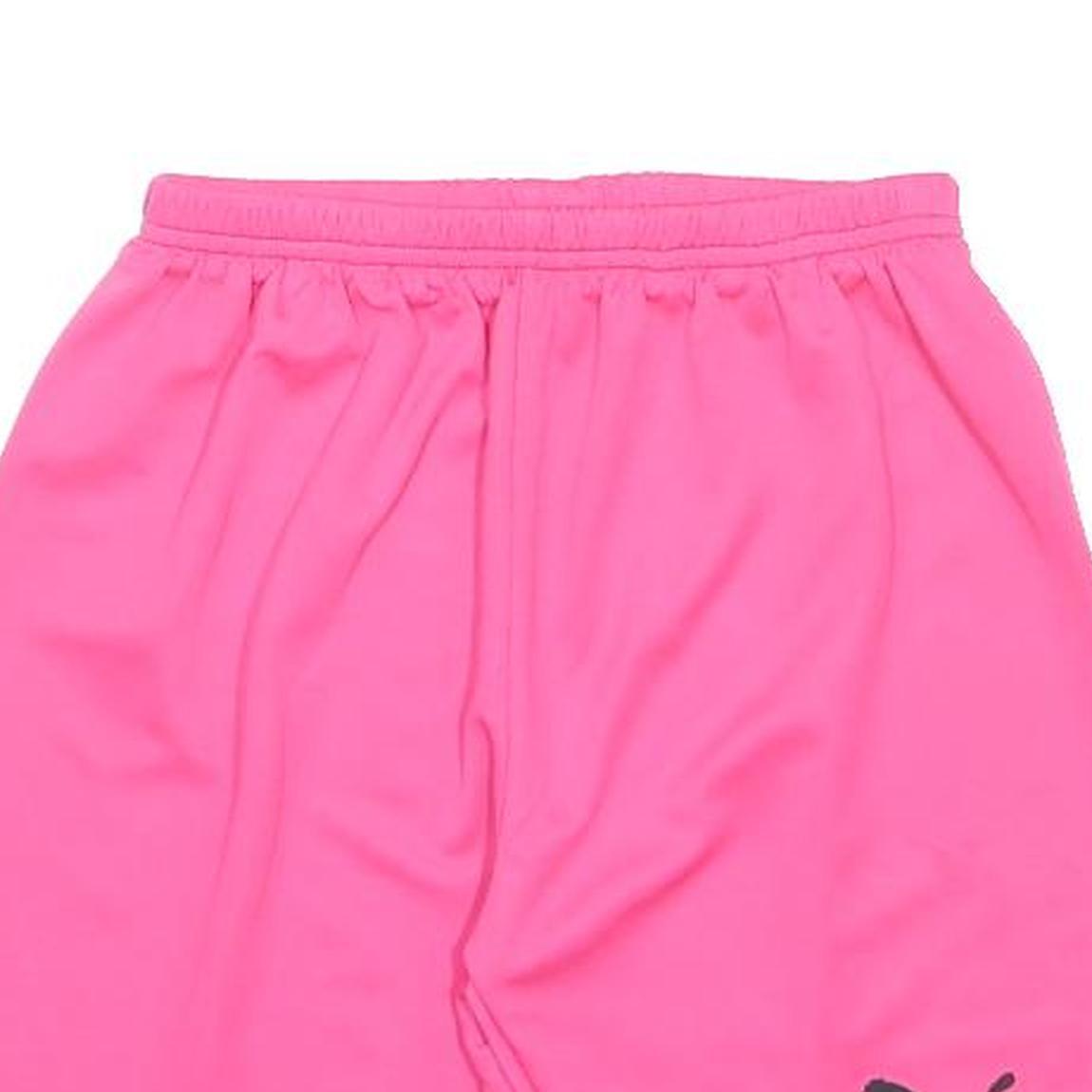 PUMA Womens Shorts Pink Casual UK 16 W22 Sports Logo Elastic Waist