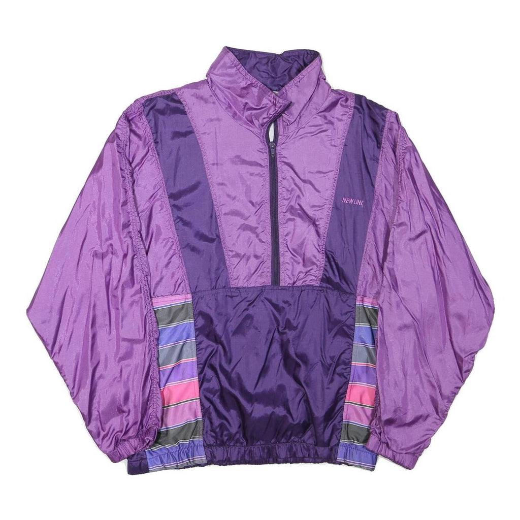 NEW LINE Womens Purple & Violet Zip Jacket M Polyester Blend Colourblock Casual