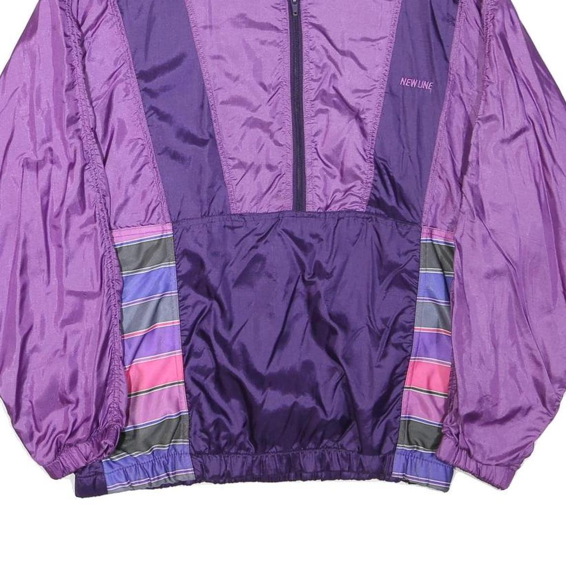 NEW LINE Womens Purple & Violet Zip Jacket M Polyester Blend Colourblock Casual