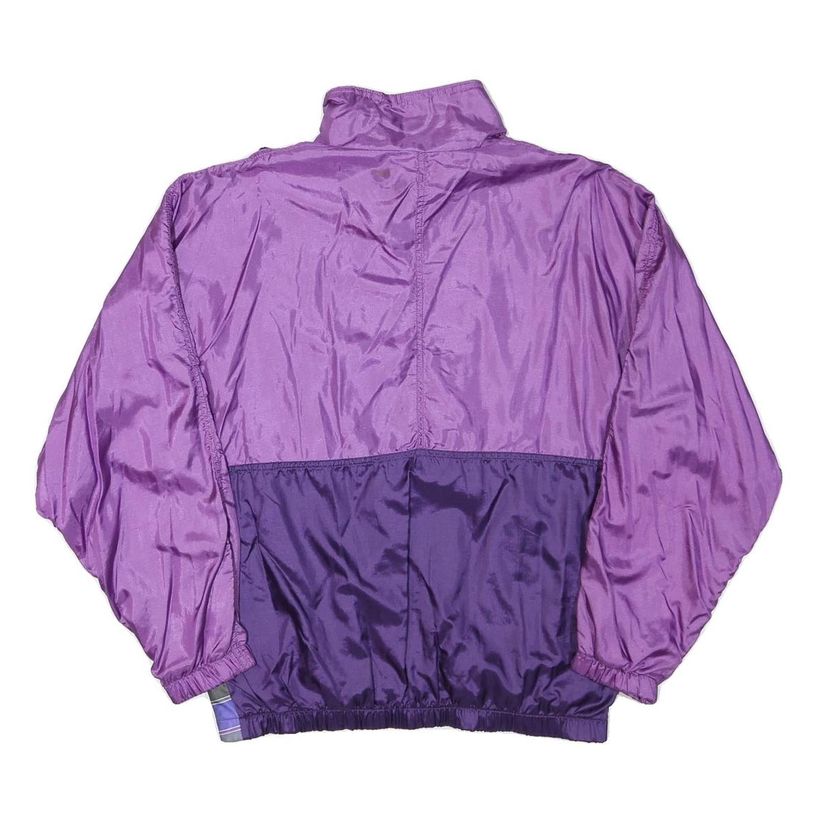 NEW LINE Womens Purple & Violet Zip Jacket M Polyester Blend Colourblock Casual