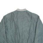 LET'S GO Mens Green Silk Bomber XL Jacket Plain Zip Pocketed