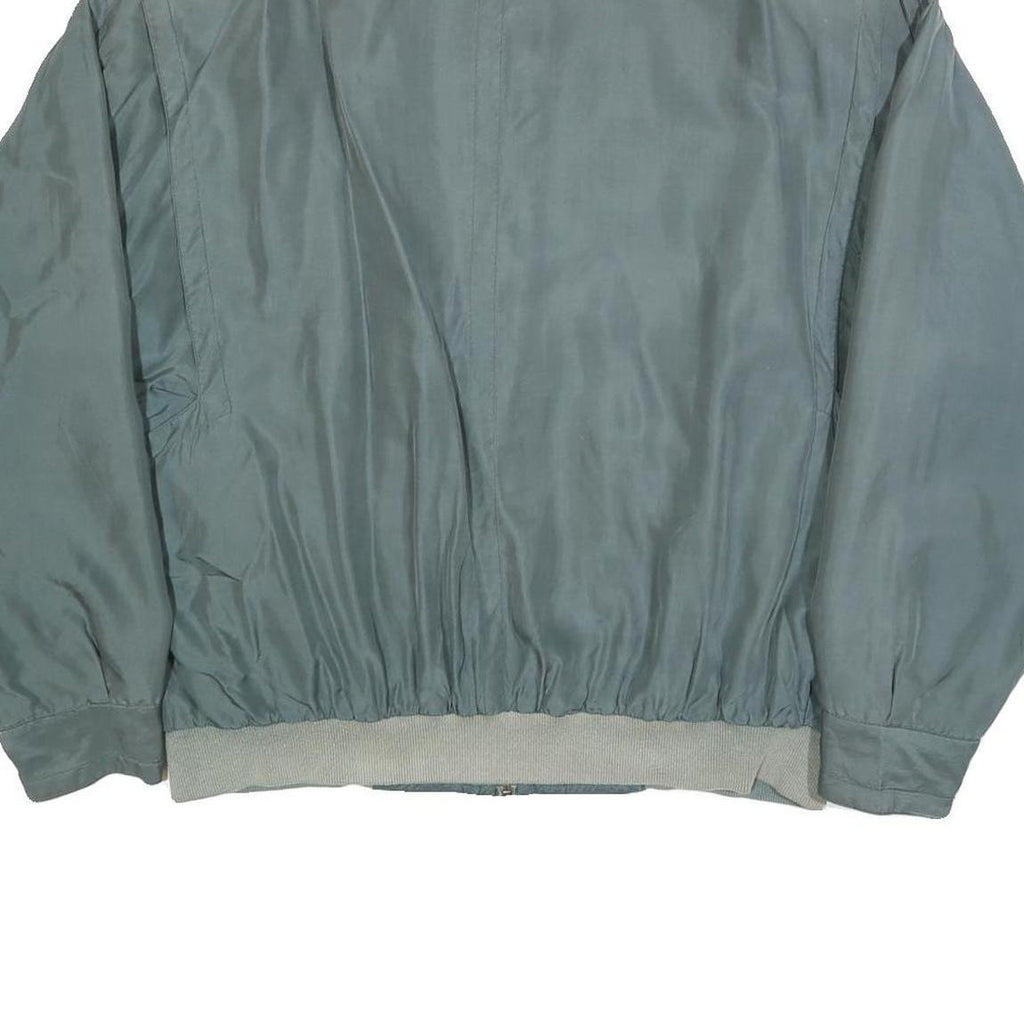LET'S GO Mens Green Silk Bomber XL Jacket Plain Zip Pocketed