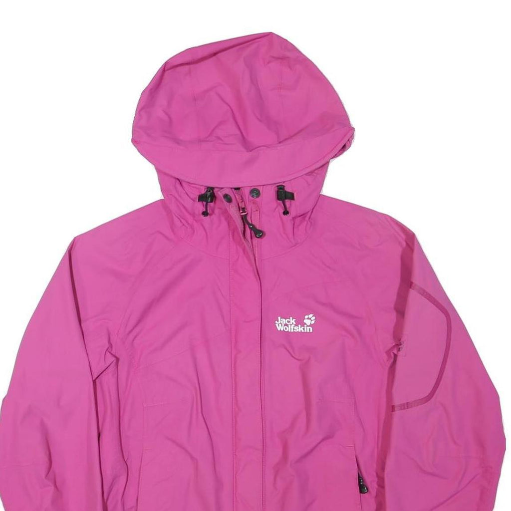 JACK WOLFSKIN Womens Pink Outdoor Jacket S Polyester Blend Hooded Zip