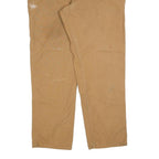 CARHARTT Mens Jeans Beige Regular Straight Denim W40 L34 Workwear Durable Zip
