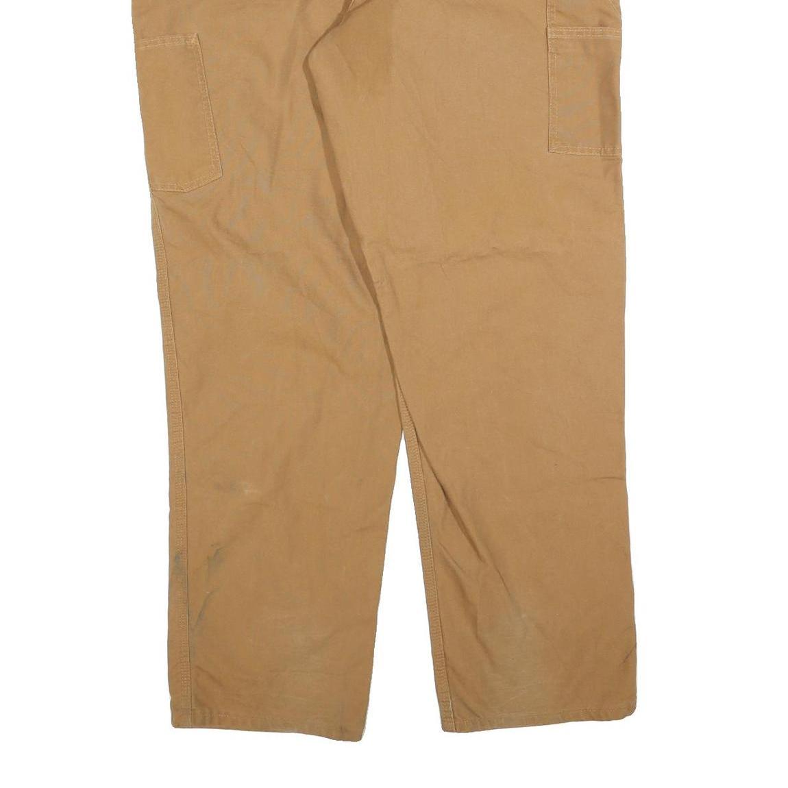 CARHARTT Mens Jeans Beige Regular Straight Denim W40 L34 Workwear Durable Zip