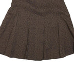LAURA ASHLEY Womens Brown Animal Print Pleated Midi Polyester Blend Skirt UK 12