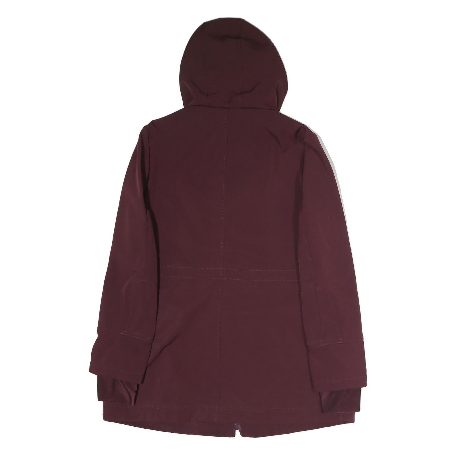 NAUTICA Womens Maroon Hooded Zip Jacket L Cotton Blend Casual Outerwear