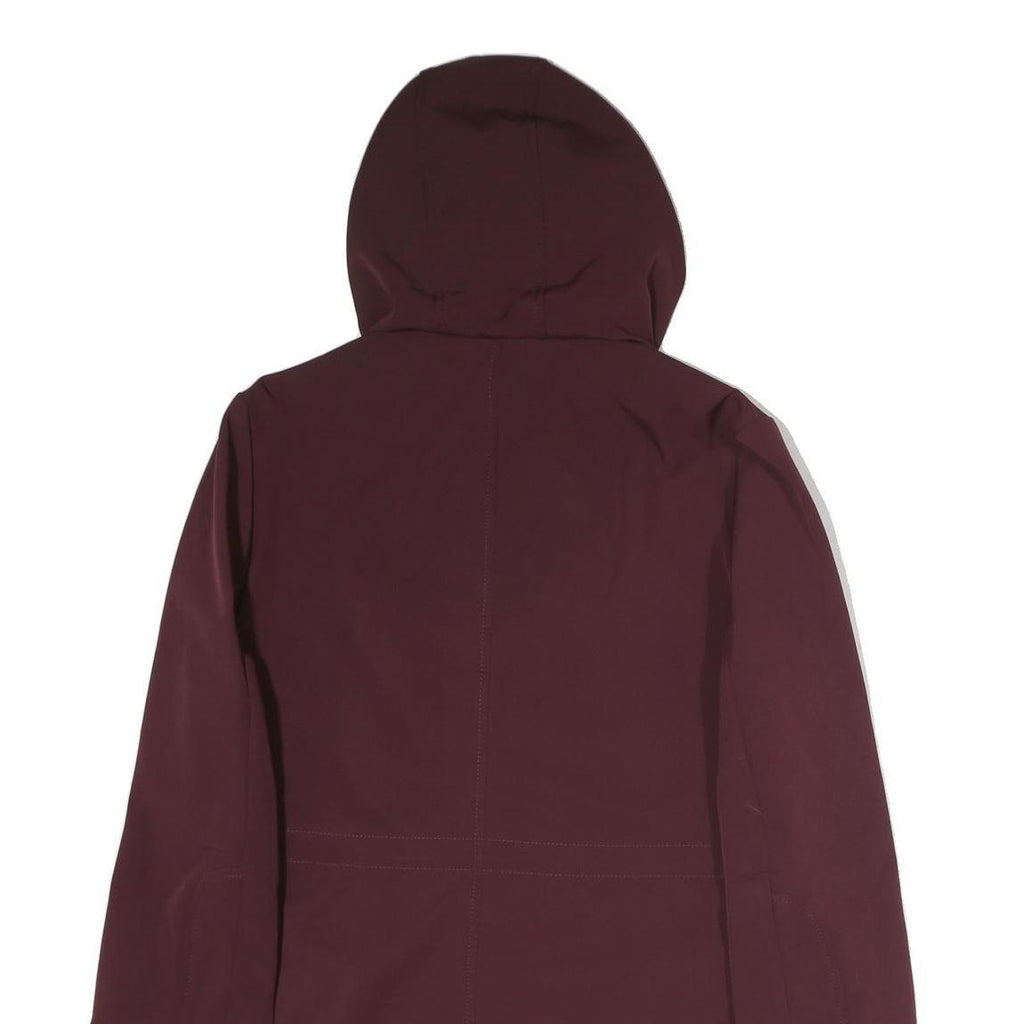 NAUTICA Womens Maroon Hooded Zip Jacket L Cotton Blend Casual Outerwear