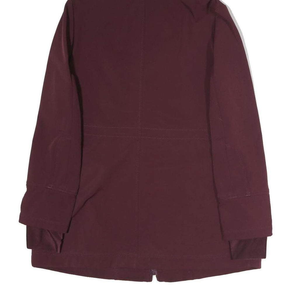 NAUTICA Womens Maroon Hooded Zip Jacket L Cotton Blend Casual Outerwear