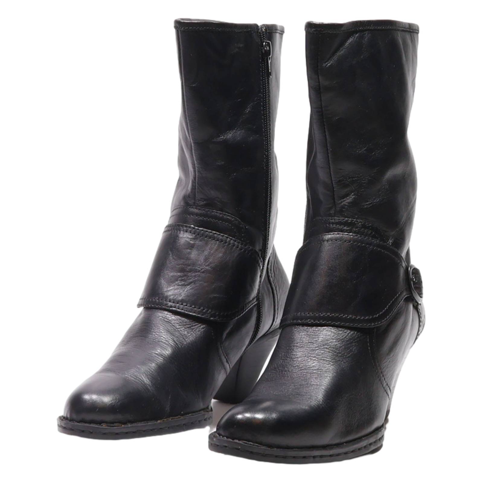 BORN High Boots Black Leather Womens UK 8