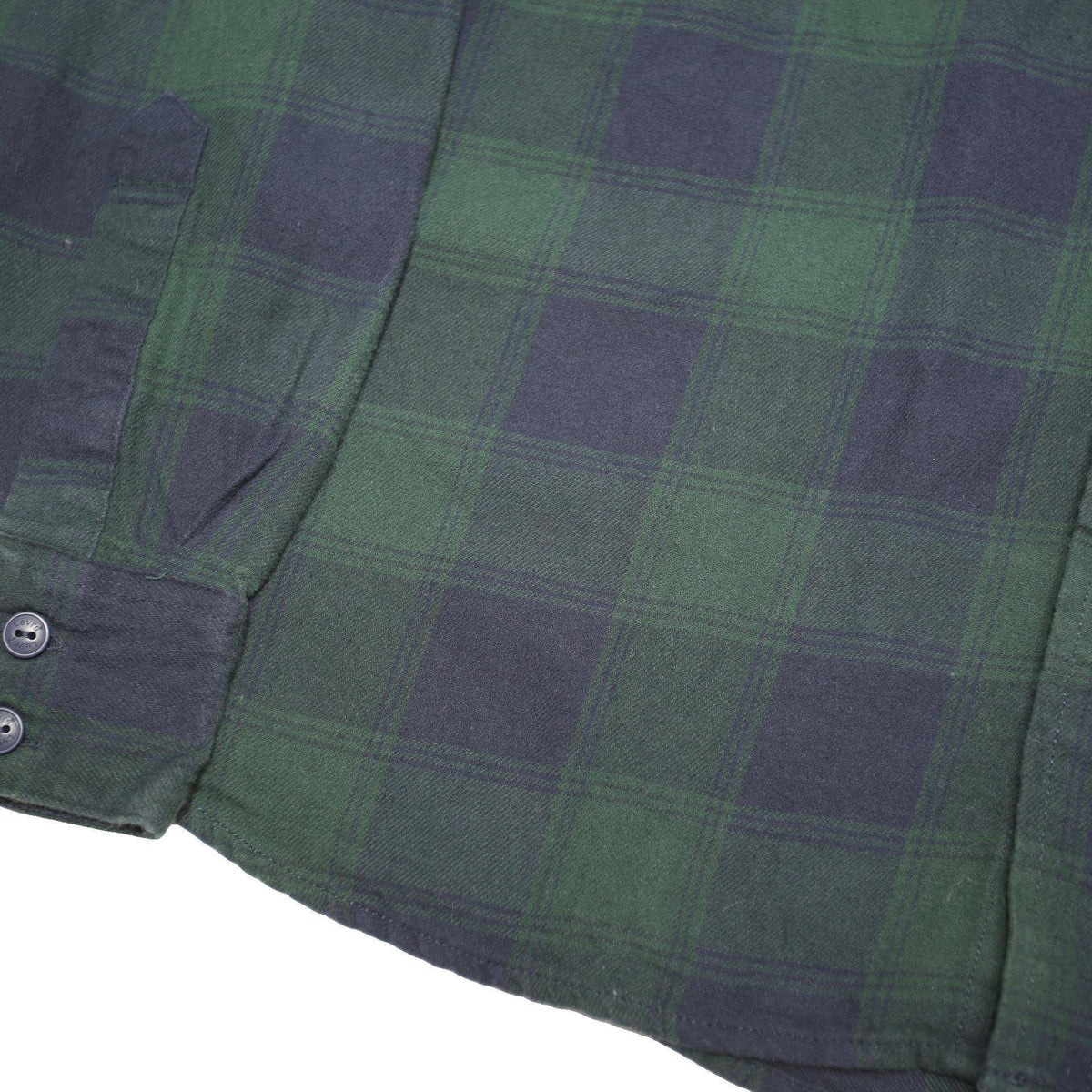 LEVI'S Mens Green Navy Check Shirt L Cotton Blend Casual Long Sleeve Button