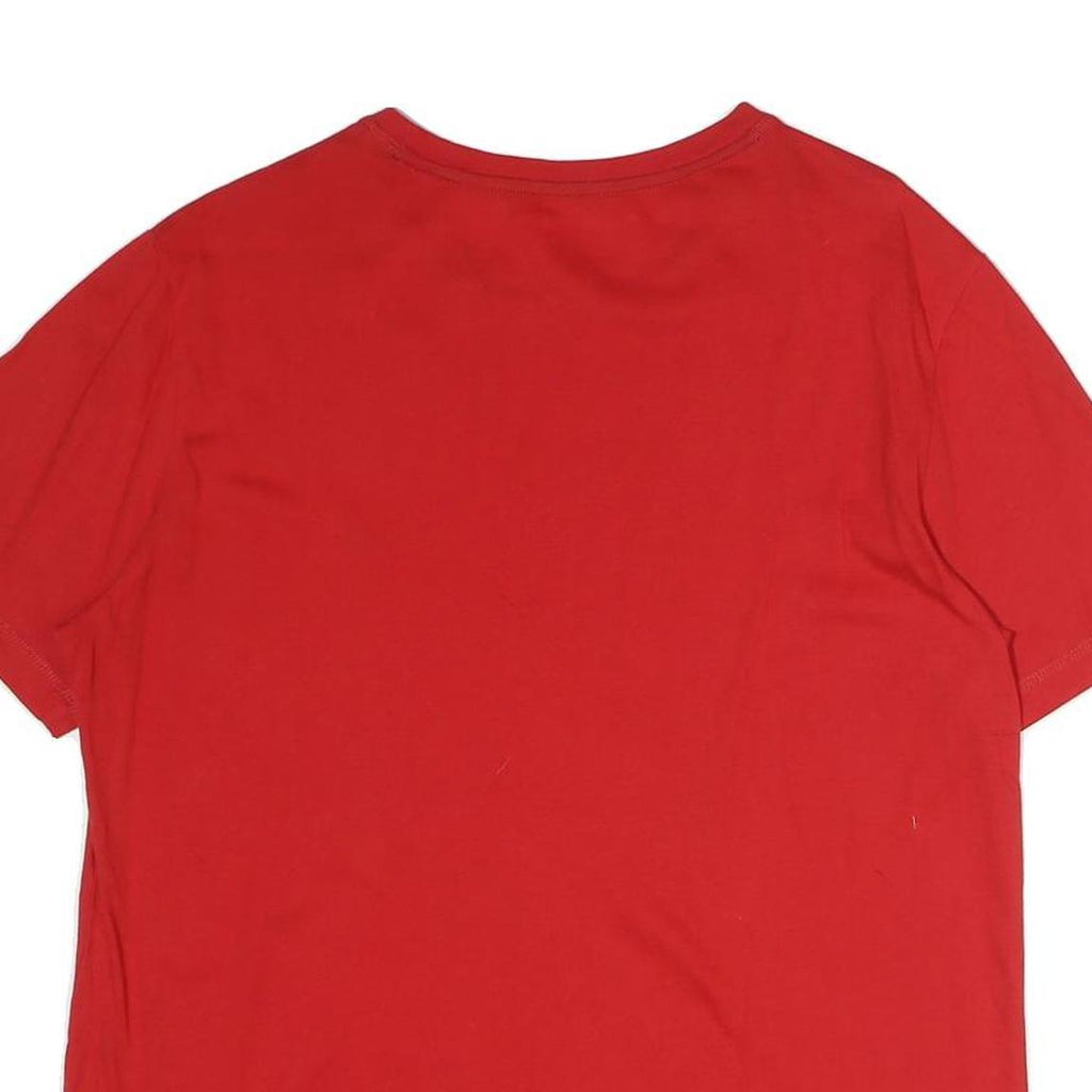 NAUTICA Mens Red Crew Neck Short Sleeve T-Shirt M Cotton Classic Logo