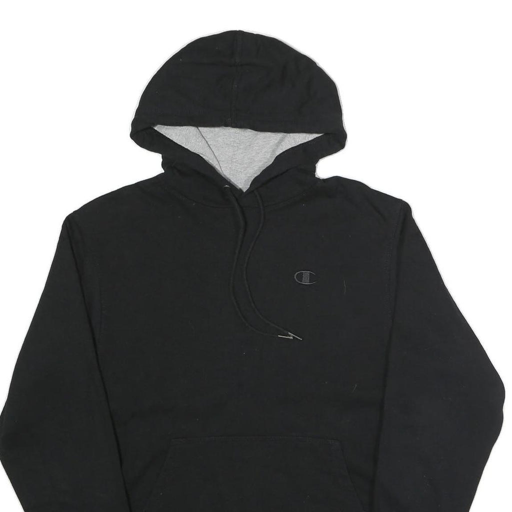 CHAMPION Mens Black Hoodie S Cotton Blend Pullover Drawstring Hoodie