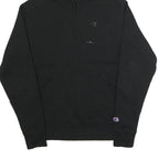 CHAMPION Mens Black Hoodie S Cotton Blend Pullover Drawstring Hoodie