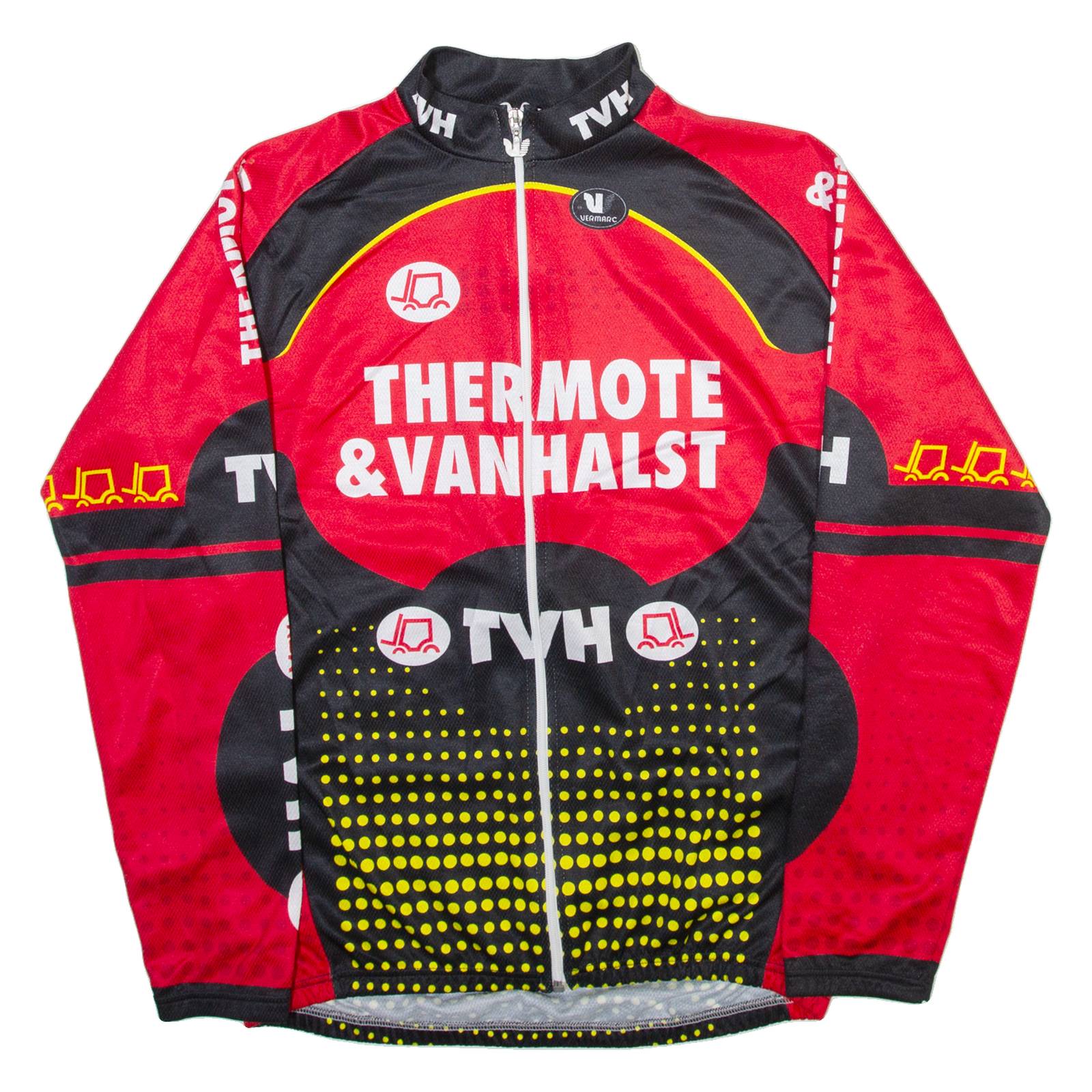 VERMARC Full Zip Mens Jersey Red Long Sleeve L