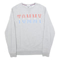 TOMMY JEANS Mens Grey Cotton Blend Crew Neck M Sweatshirt Logo Print Casual
