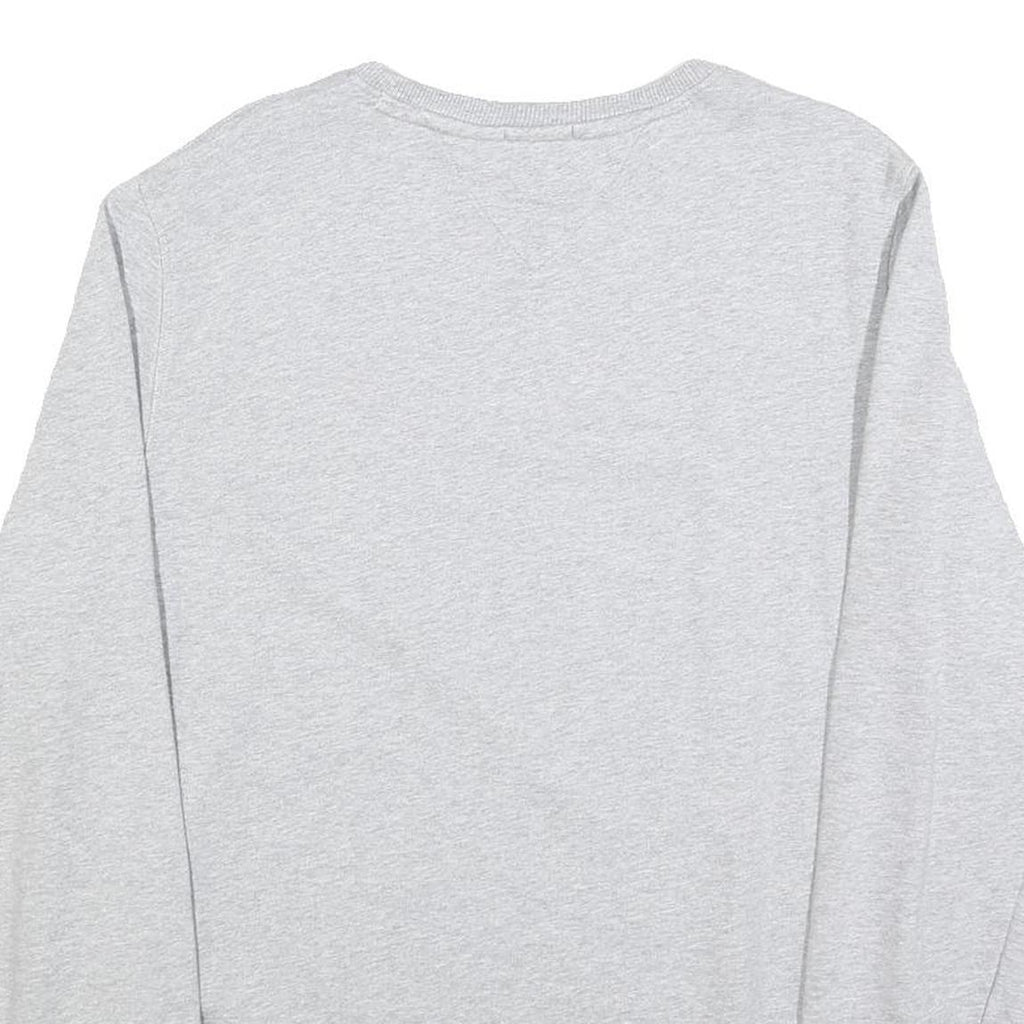 TOMMY JEANS Mens Grey Cotton Blend Crew Neck M Sweatshirt Logo Print Casual