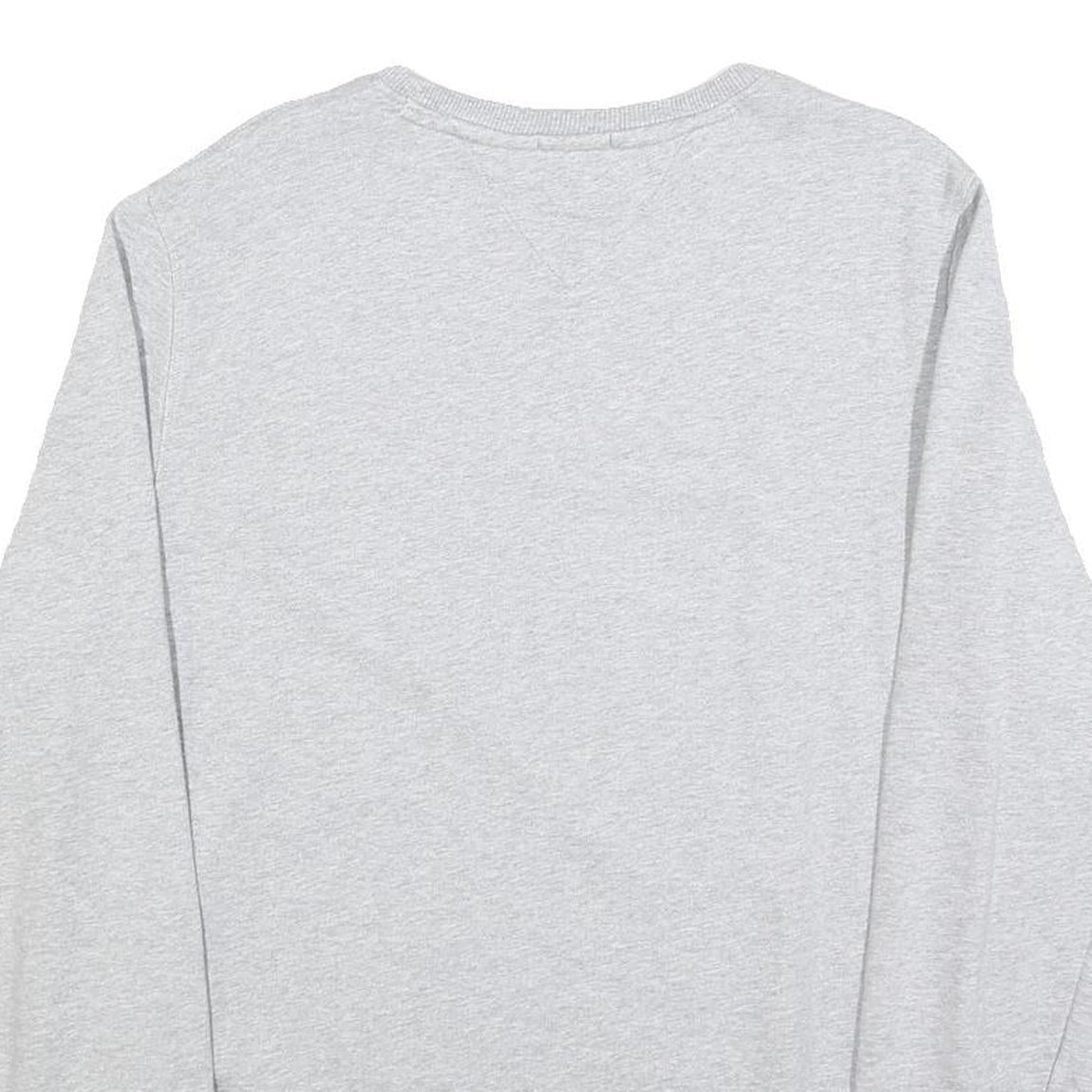 TOMMY JEANS Mens Grey Cotton Blend Crew Neck M Sweatshirt Logo Print Casual