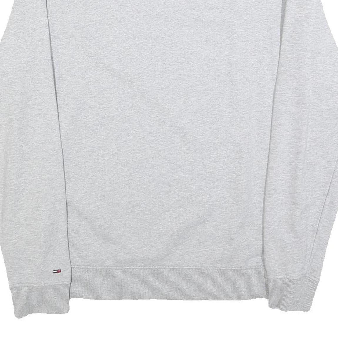 TOMMY JEANS Mens Grey Cotton Blend Crew Neck M Sweatshirt Logo Print Casual