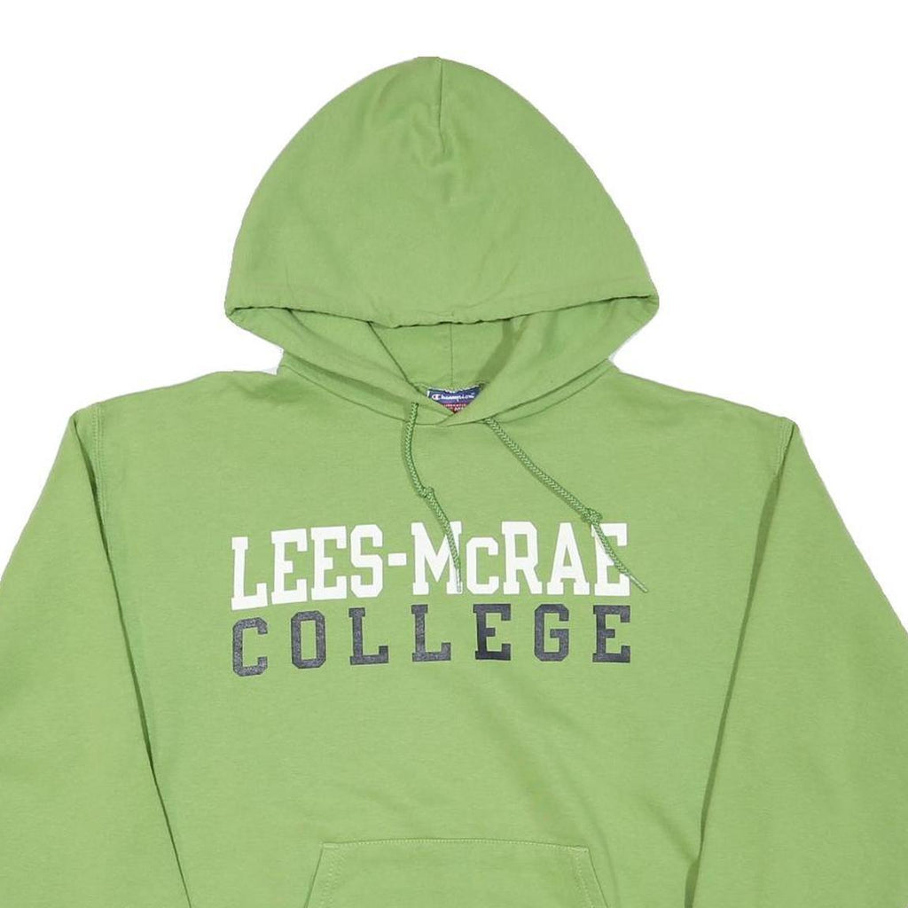 CHAMPION Mens Green Lees-McRae College Pullover Hoodie L Cotton Blend Casual