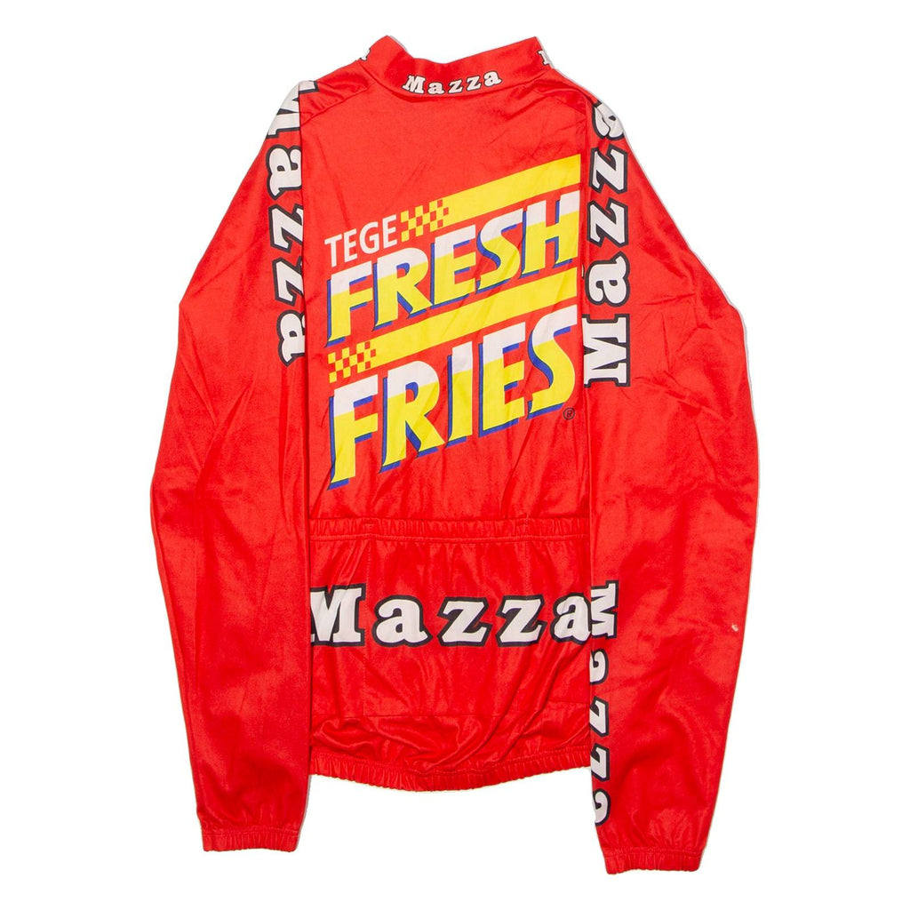 TEKER Mazza Cycles Wind-Tex Full Zip Cycling Mens Jersey Red High Neck M