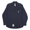 CARHARTT Mens Navy Blue Workwear Shirt L Cotton Blend Durable Button Front