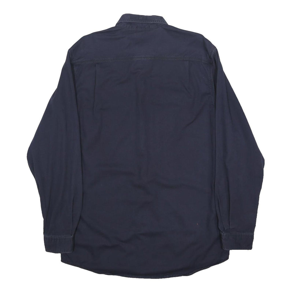 CARHARTT Mens Navy Blue Workwear Shirt L Cotton Blend Durable Button Front