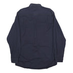 CARHARTT Mens Navy Blue Workwear Shirt L Cotton Blend Durable Button Front