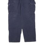 CARHARTT Mens Navy Blue Regular Fit Straight Trousers W40 L34 Cotton Blend Zip
