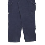 CARHARTT Mens Navy Blue Regular Fit Straight Trousers W40 L34 Cotton Blend Zip
