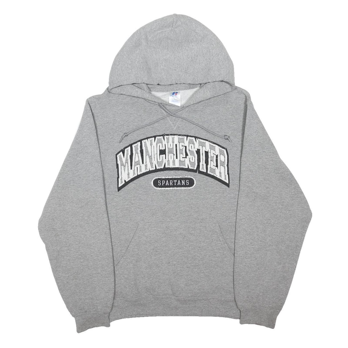 RUSSELL ATHLETIC Mens Grey Manchester Spartans Pullover Hoodie S Cotton Blend