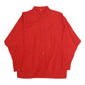 Womens Red Long Sleeve Shirt L Cotton Blend Button Shirt Casual