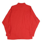 Womens Red Long Sleeve Shirt L Cotton Blend Button Shirt Casual