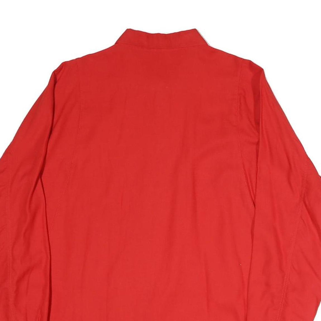 Womens Red Long Sleeve Shirt L Cotton Blend Button Shirt Casual