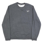REEBOK Mens Grey Cotton Blend Crew Neck L Sweatshirt Casual Sportswear