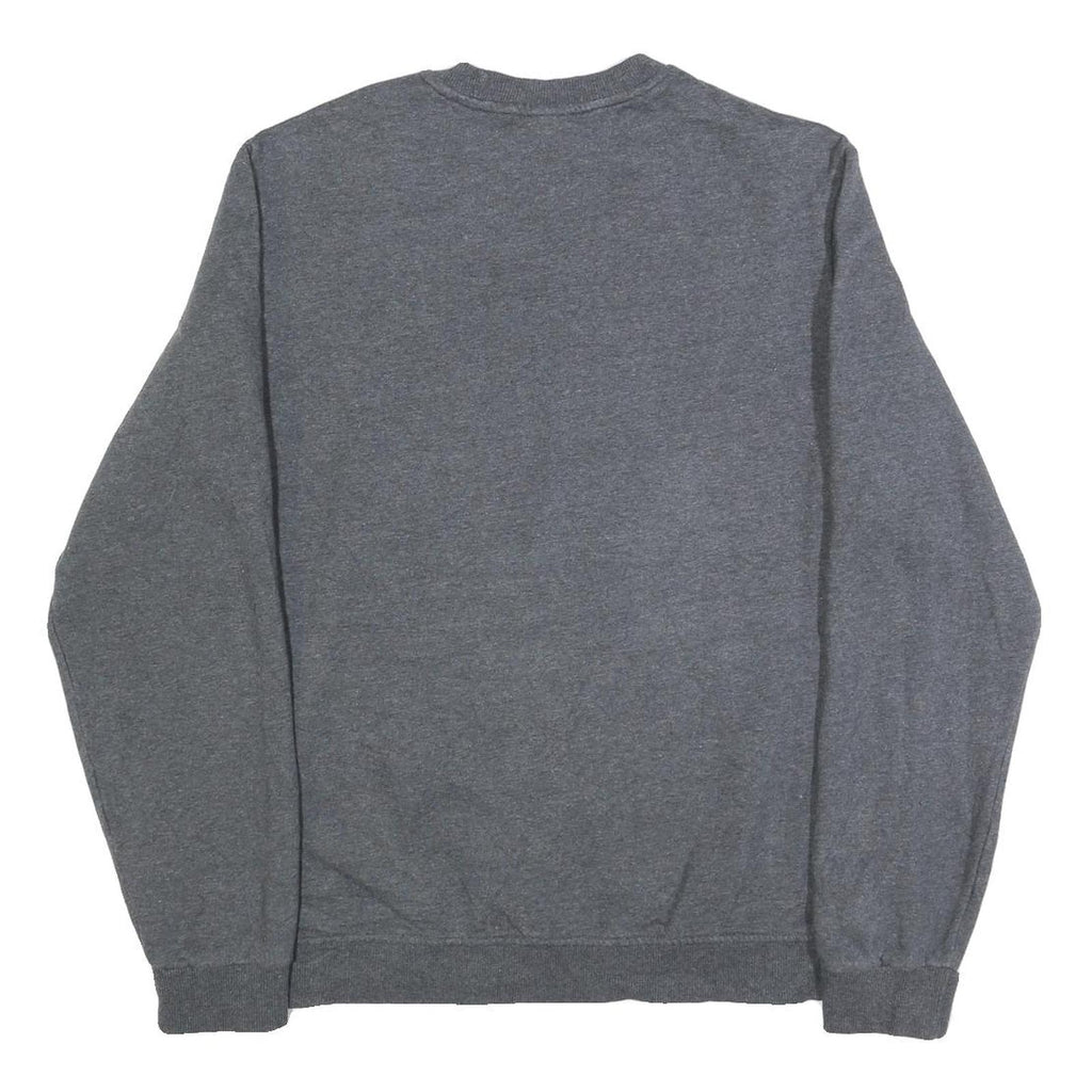 REEBOK Mens Grey Cotton Blend Crew Neck L Sweatshirt Casual Sportswear