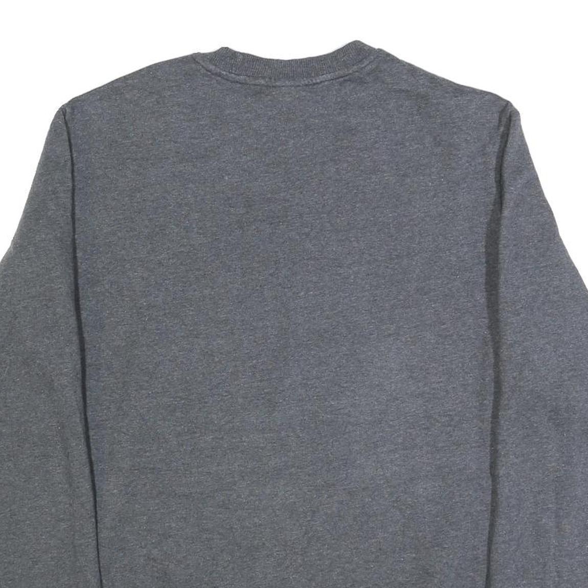 REEBOK Mens Grey Cotton Blend Crew Neck L Sweatshirt Casual Sportswear