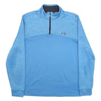 UNDER ARMOUR Mens Blue 1/4 Zip Sweatshirt S Lightweight Fitness Activewear