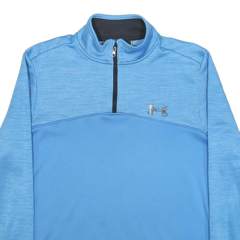UNDER ARMOUR Mens Blue 1/4 Zip Sweatshirt S Lightweight Fitness Activewear