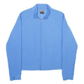 NIKE Womens Blue Zip Jacket M Polyester Blend Plain Stylish Sportswear Active
