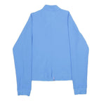NIKE Womens Blue Zip Jacket M Polyester Blend Plain Stylish Sportswear Active