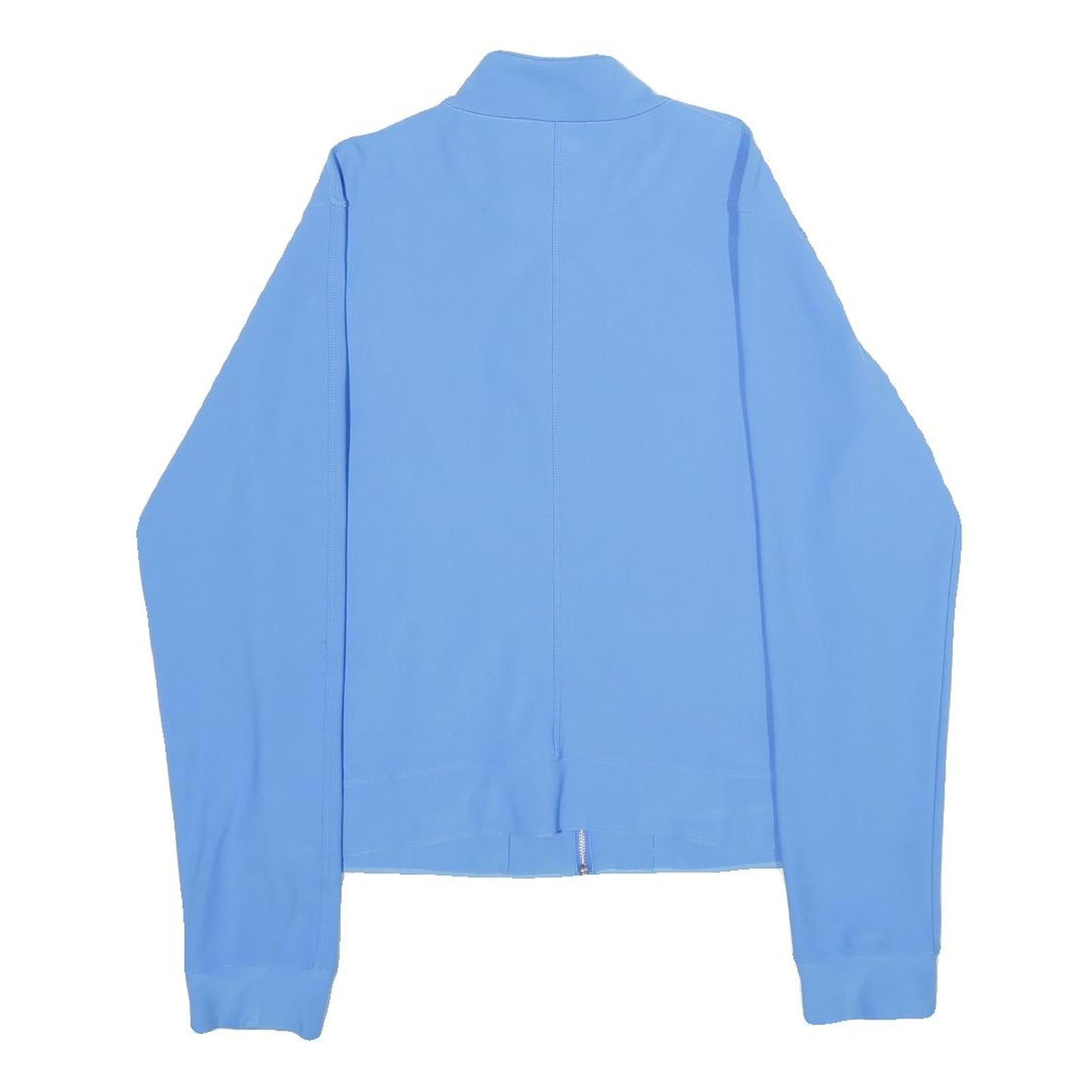 NIKE Womens Blue Zip Jacket M Polyester Blend Plain Stylish Sportswear Active