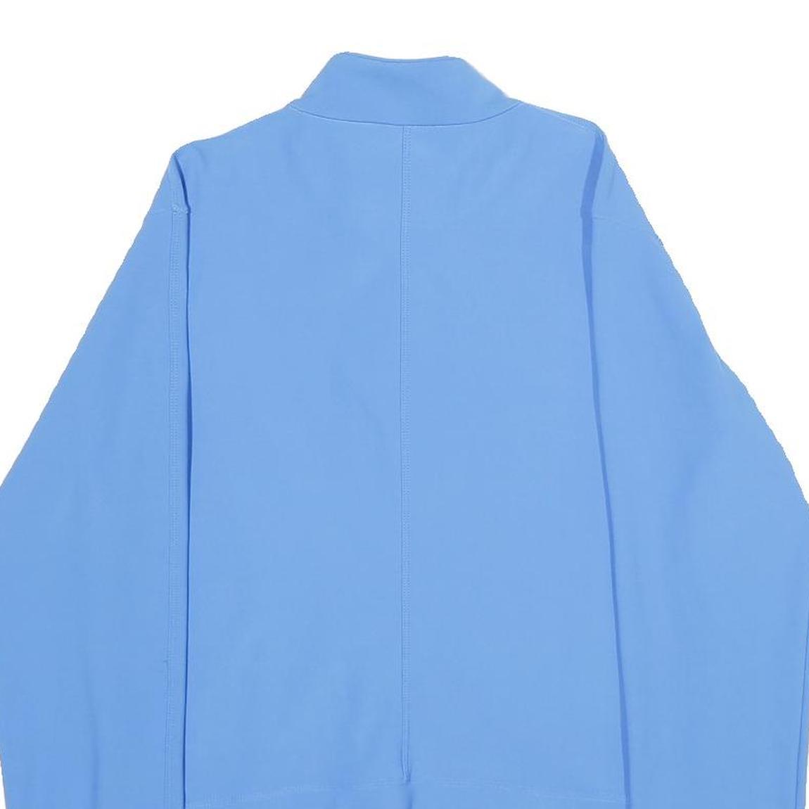 NIKE Womens Blue Zip Jacket M Polyester Blend Plain Stylish Sportswear Active