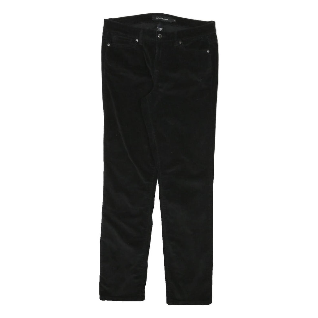 CALVIN KLEIN Womens Cotton Blend Black Slim Tapered Trousers W31 L29 Stylish