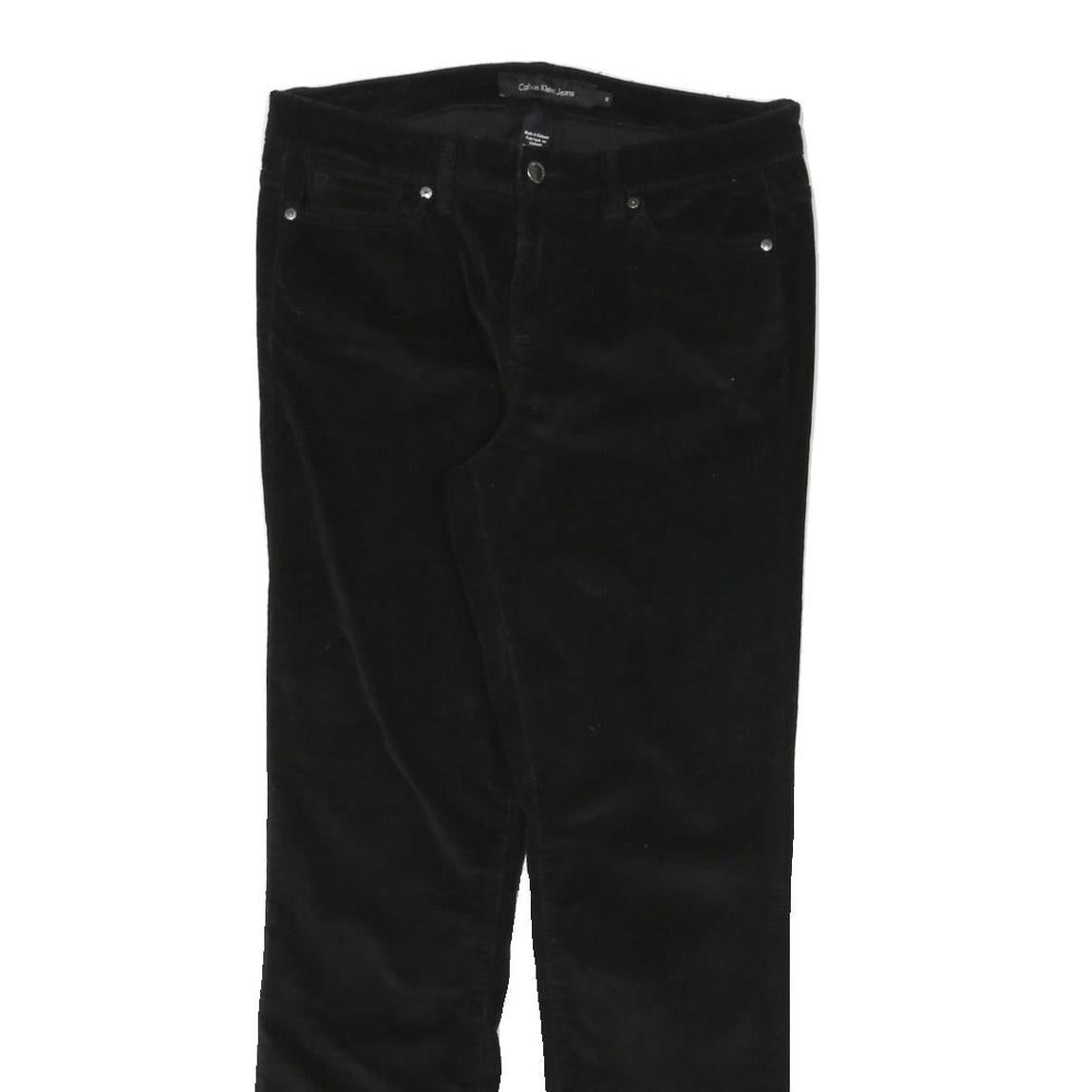 CALVIN KLEIN Womens Cotton Blend Black Slim Tapered Trousers W31 L29 Stylish